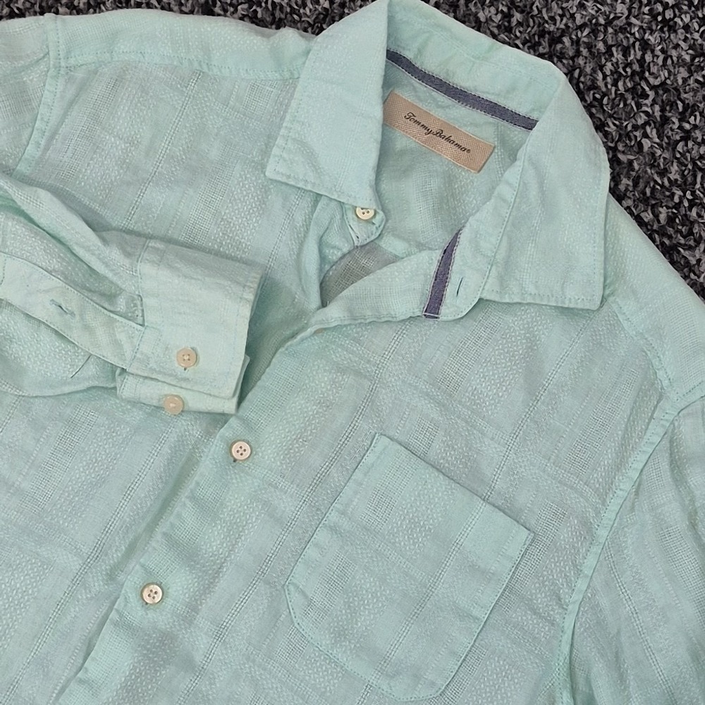 Tommy Bahama Mens Medium 100% Linen Long Sleeve Button Down Shirt
